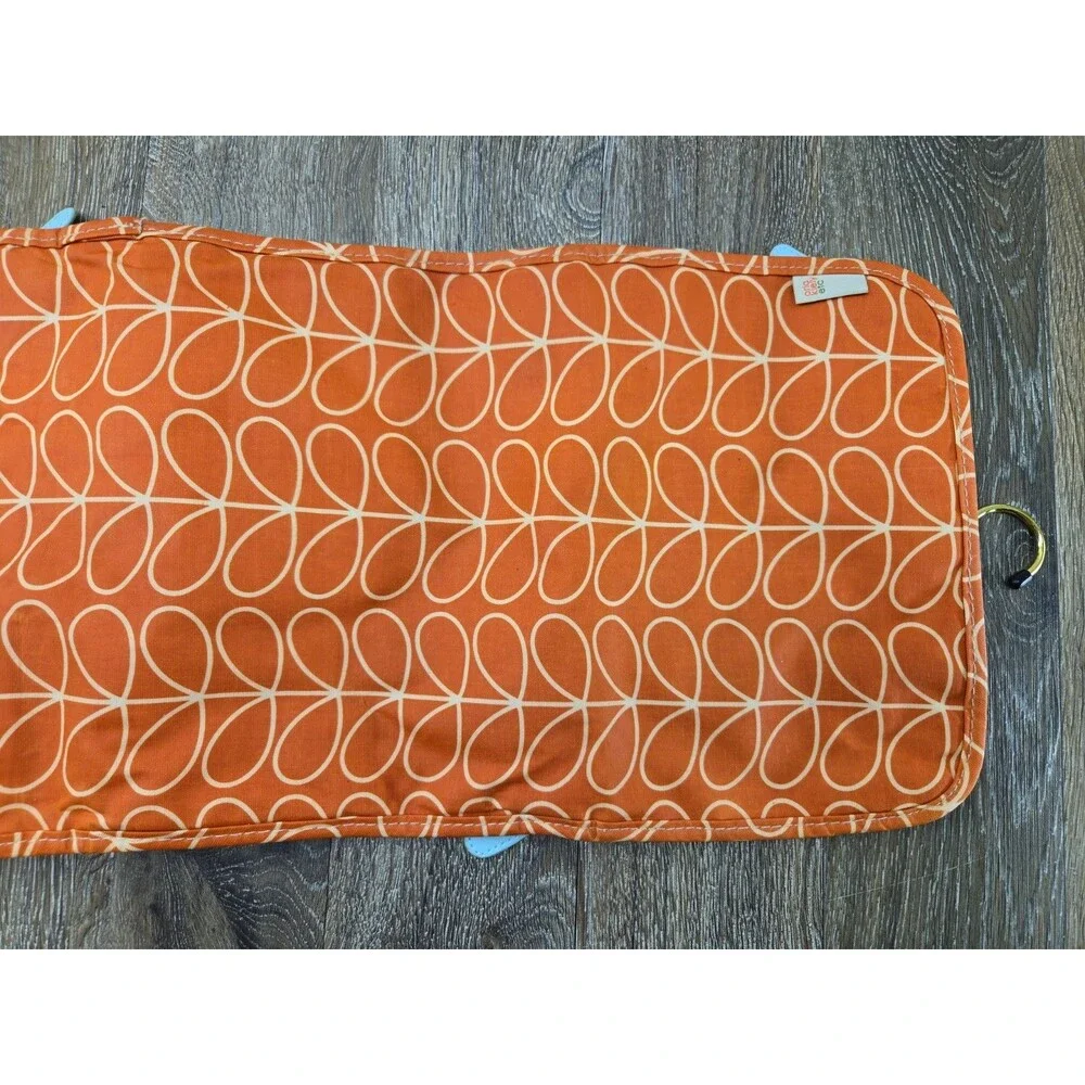 Orla Kiely Etc Orange Geometric Design Hanging Toiletry Travel Toiletries Bag